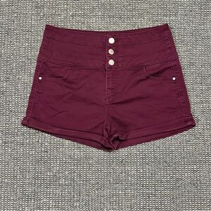 Tinseltown High-Waist Plum Shorts